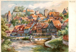 73811666 Kronach Oberfranken Stadtaufbau Am Steinwehr Feste Rosenberg Aquarell V - Kronach