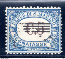 Segnatasse Cent. 10 Su 5 Soprastampa Del Valore C. 10 Quasi Del Tutto Mancante - Unused Stamps