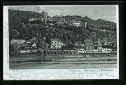 Mondschein-Lithographie Heidelberg, Das Schloss V. D. Strasse Hirschgasse  - Heidelberg