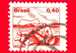 BRASILE - Usato - 1980 - Professioni - Lavoro - Vaqueiro - Cowboy - 0.40 - Oblitérés