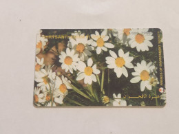 JORDAN-(JO-ALO-0023)-Chrysanthemum Flower-(116)-(1000-735581)-(1JD)-(7/2000)-used Card+1card Prepiad Free - Jordania