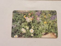 JORDAN-(JO-ALO-0025A)-Chrysanthemum Flower-(120)-(1200-151284)-(15JD)-(8/2000)-used Card+1card Prepiad Free - Jordanië