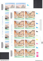 2021 Italia - Repubblica, Minifogli Da 10 Valori Serie Turistica, "L'Italia Riparte", 6 Valori, Roma-Milano-Firenze-Vene - Feuilles Complètes