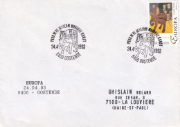 1993 EUROPA OOSTENDE LA LOUVIERE HAINE ST PAUL - Storia Postale