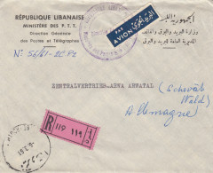 1961: Registered Air Mail Ministère Des P.T.T. To Germany - Lebanon