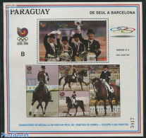 Paraguay 1989 Olympic Winners S/s, Mint NH, History - Nature - Sport - Germans - Horses - Olympic Games - Paraguay