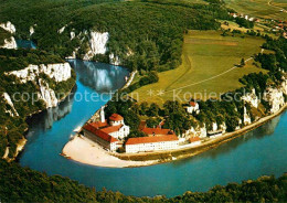 72885672 Weltenburg Kelheim Kloster Donau Fliegeraufnahme Weltenburg - Kelheim