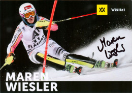 Autogramm AK Skifahrerin Ski Maren Wiesler DSV Oberstdorf Münstertal Im Schwarzwald Freiburg Deutschland Germany FIS - Sports D'hiver