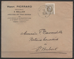 L.entête Carrières De Warmifontaine Et D'Ospot( Neufchâteau) Affr. N°255 (variété Signature Décalée) Càd MELLIER/1927 Po - 1922-1927 Houyoux