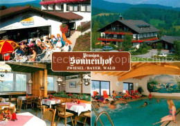 72883990 Zwiesel Niederbayern Pension Sonnenhof Terrasse Hallenbad Baernzell - Zwiesel