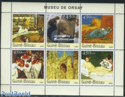 Guinea Bissau 2003 Orsay Museum 6v M/s, Mint NH, Nature - Performance Art - Horses - Circus - Art - Modern Art (1850-p.. - Zirkus