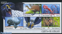 New Zealand 2009 Giant Animals 5v M/s, Mint NH, Nature - Animals (others & Mixed) - Birds - Birds Of Prey - Insects - .. - Neufs