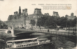 FRANCE - Paris - Vue Sur Le Pont D'Arcole Et L'hôtel De Ville - Vue Générale Du Pont - Animé - Carte Postale Ancienne - Ponti