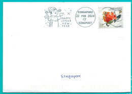 Singapore 2024 Slogan Postmark Lunar New Year - Anno Nuovo Cinese