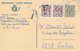 BRIEFKAART T TAXES BRUXELLES CORBION BOUILLON - Storia Postale