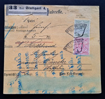 Stuttgart Paketkarte MiF Bahnpost Kassel-Frankfurt Zug 303 - Enteros Postales