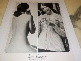 ANCIENNE PUBLICITE  PARFUMS SWEATERS DE JEAN DESSES 1972 - Autres & Non Classés