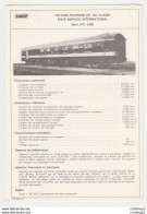 Train SNCF Fiche Descriptive Wagon Voiture Fourgon 1ère Classe Série A7D De 1968 De Dietrich Plan Photos Au Dos - Materiale E Accessori