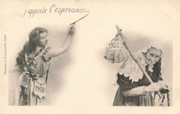 FANTAISIES  - Une Jeune Et Une Vieille Femme  - J'apporte L'espérance- Carte Postale Ancienne - Femmes