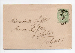 - Entier Postal SAINT-ASTIER (Dordogne) Pour CHALAIS (Charente) 27.3.1902 - 5 C. Vert-jaune Type Blanc - Date 114 - - Enveloppes Types Et TSC (avant 1995)