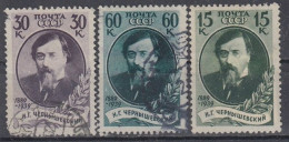 USSR 729-731,used,falc Hinged,first Stamp Damage Up Left Side - Used Stamps