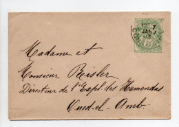 - Entier Postal Pour OUED EL ANEB (Algérie) 7.1.1903 - 5 C. Vert-jaune Type Blanc - Date 206 - - Buste Postali E Su Commissione Privata TSC (ante 1995)