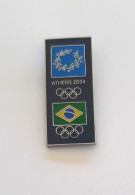 @ Athens 2004 Olympic Games - Brazil Dated NOC Pin - Jeux Olympiques