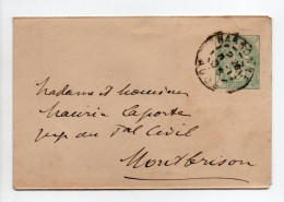 - Entier Postal NARBONNE Pour MONTBRISON - 5 C. Vert-bleu Type Blanc - Date 327 - - Standard Covers & Stamped On Demand (before 1995)