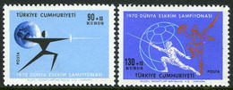 Türkiye 1970 Mi 2192-2193 MNH Fencing Games - Ungebraucht