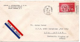 75210 - USA - 1953 - 25¢ UPU EF A LpBf MOUNT VERNON N.Y. -> JERUSALEM (Jordanien) - UPU (Union Postale Universelle)