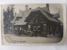 Rote Lache, Blockhaus, Passhohe, Altes Cabrio Auto, Murgtal, Foto-AK , 1911 - Baden-Baden
