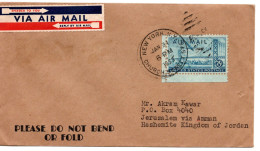 75213 - USA - 1953 - 25¢ Luftpost EF A LpBf NEW YORK -> JERUSALEM (Jordanien) - Storia Postale