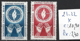 NATIONS UNIES OFFICE DE NEW-YORK 21-22 * Côte 10.90 € - Ongebruikt