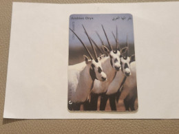 JORDAN-(JO-ALO-0035)-Ostrich & Arabian Oryx-(145)-(1001-364873)-(1JD)-(12/2000)-used Card+1card Prepiad Free - Jordania