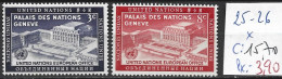 NATIONS UNIES OFFICE DE NEW-YORK 25-26 * Côte 15.70 € - Unused Stamps