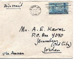 75216 - USA - 1959 - 25¢ Luftpost EF A LpBf NEW YORK, N.Y. -> JERUSALEM (Jordanien) - Lettres & Documents