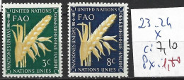 NATIONS UNIES OFFICE DE NEW-YORK 23-24 * Côte 7.10 € - Unused Stamps