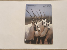 JORDAN-(JO-ALO-0035A)-Ostrich & Arabian Oryx-(147)-(1001-387793)-(1JD)-(12/2000)-used Card+1card Prepiad Free - Giordania