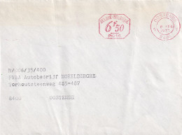 1977 OOSTENDE CACHET MECANIQUE P016  6F50 PVBA Autobedrijf MOKELBERGHE Torhoutsteenweg 485-487 8400 OSTENDE - Cartas & Documentos