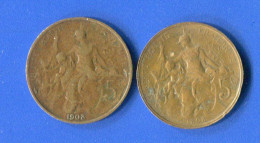 5  Cents  1898 +1903 - 5 Centimes