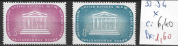 NATIONS UNIES OFFICE DE NEW-YORK 33-34 * Côte 6.40 € - Unused Stamps