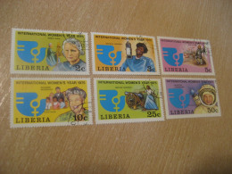 LIBERIA Yvert 667/72 Marie Curie M Jackson Jeanne D'Arc Eleanor Roosevelt Matilda Newport V Terechkova Cancel - Beroemde Vrouwen