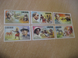 LIBERIA Yvert 679/84 A Schweitzer Baboon Elephant Buffalo Antelope Zebra Babouin Buffle Antilope Zebre Lion Health Sante - Medicina