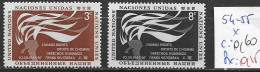 NATIONS UNIES OFFICE DE NEW-YORK 54-55 * Côte 0.60 € - Unused Stamps