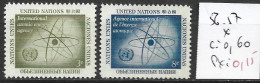 NATIONS UNIES OFFICE DE NEW-YORK 56-57 * Côte 0.60 € - Unused Stamps
