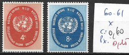 NATIONS UNIES OFFICE DE NEW-YORK 60-61 * Côte 0.60 € - Nuovi