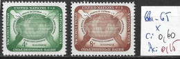 NATIONS UNIES OFFICE DE NEW-YORK 64-65 * Côte 0.60 € - Unused Stamps
