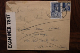 1943 France Algérie Censure Censor 7847 Examiner Petain Air Mail Cover WW2 - WW II