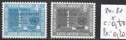 NATIONS UNIES OFFICE DE NEW-YORK 80-81 * Côte 0.80 € - Unused Stamps