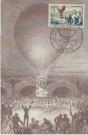 Carte 1er Jour D 'Emission (31/01/1959) SIEGE DE PARIS. Départ De Ballon-Poste "Le Jules Favre " - Gebruikt